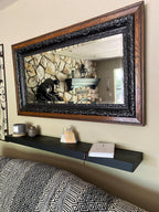 joelsantiques 42 Inch Wooden Elite Floating Shelves for Wall - 42x8x2 in - Made of Natural Wood - Heavy Duty Rustic Wall Shelves Made in USA - Perfect for Living Room, Kitchen - Black