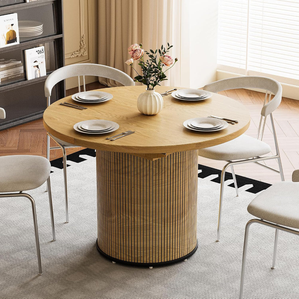 Extendable Dining Room Table Round Dining Table for 4 6 8, 43"-59" ...