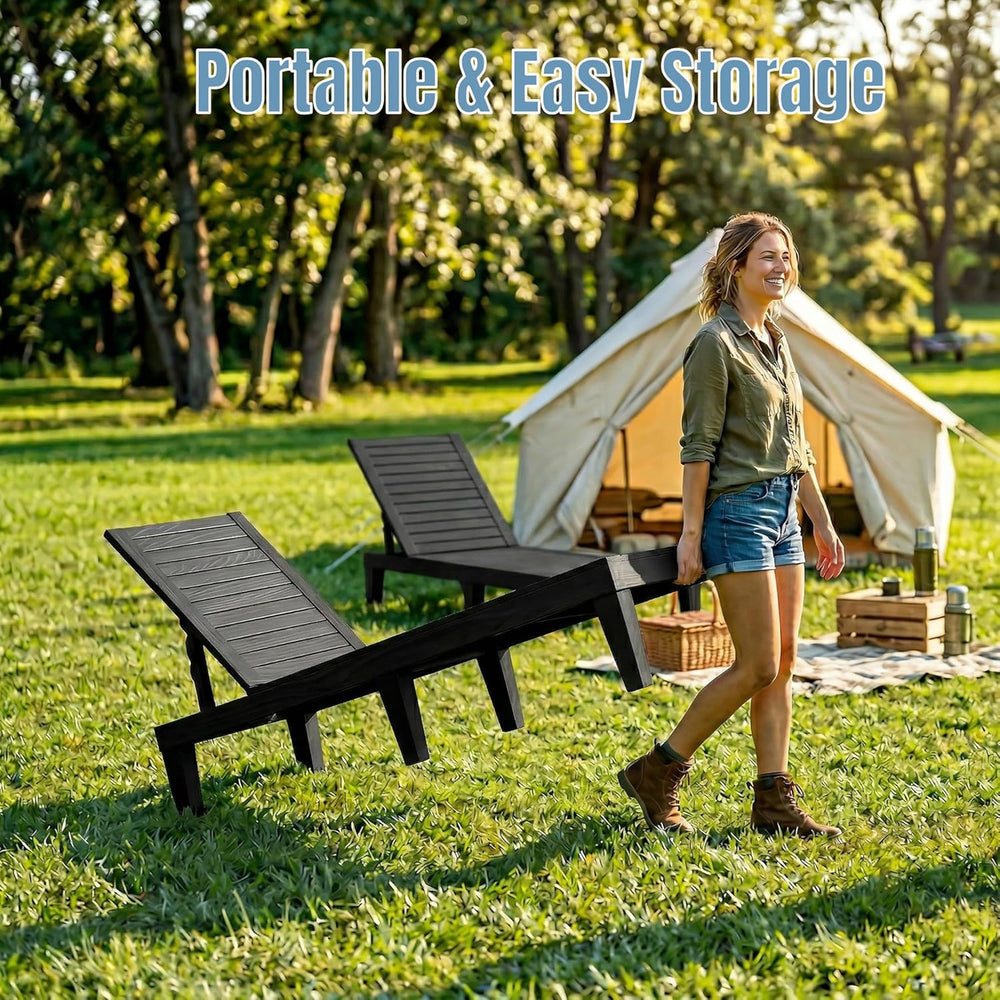 Lounge Chair Outdoor,Set of 2 All-Weather UV-Resistant & Waterproof Patio...
