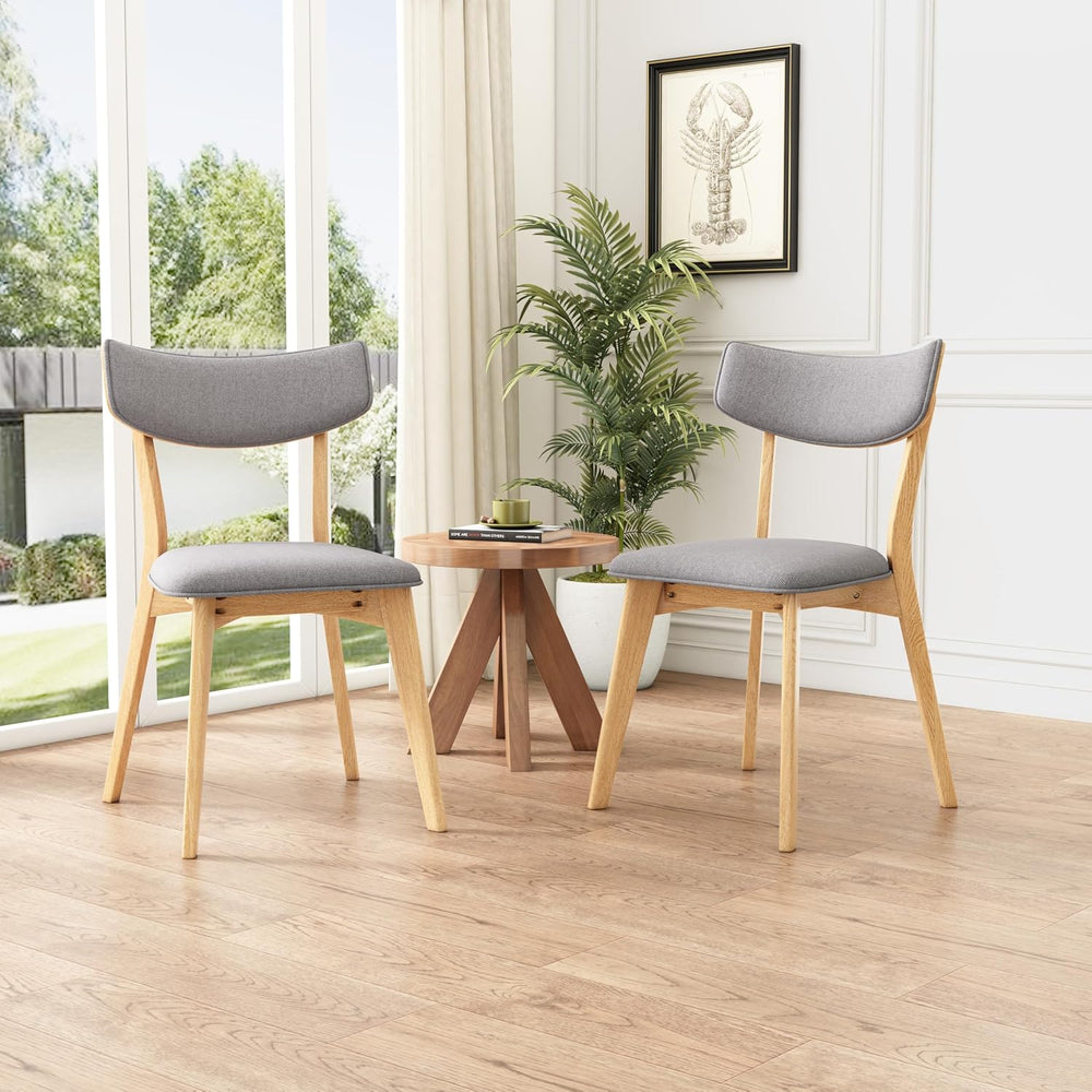 Dining Chairs Set of 2, Mid-Century Modern Upholstered Armless Chair w/Seat C...