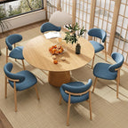 Kitchen Dining Chairs Set of 4 Modern Soft Linen Farmhouse Dining Room Chair with Metal Legs, Blue/Original