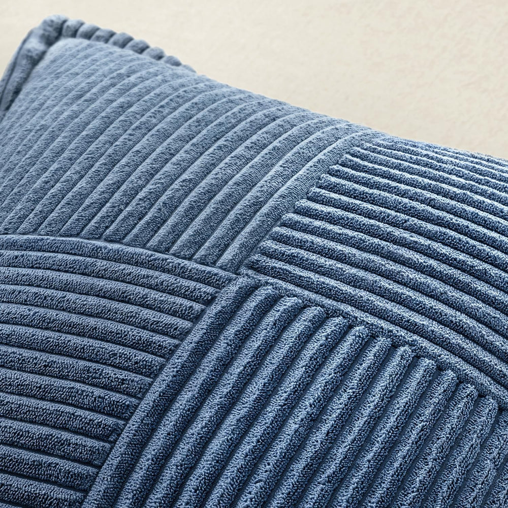 MIULEE Decorative Euro Sham Throw Pillow Covers 24x24 Inch Blue 2 Pack