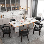 LEEMTORIG Large Dining Chairs with Casters and Arms, Rolling Dining Chairs with Wheels, Accent Game Poker Chairs, Boss Caption's Chairs, 26" D x 25.2" W x 31.5" H, Espresso Legs & Black PU, SY-318-BK