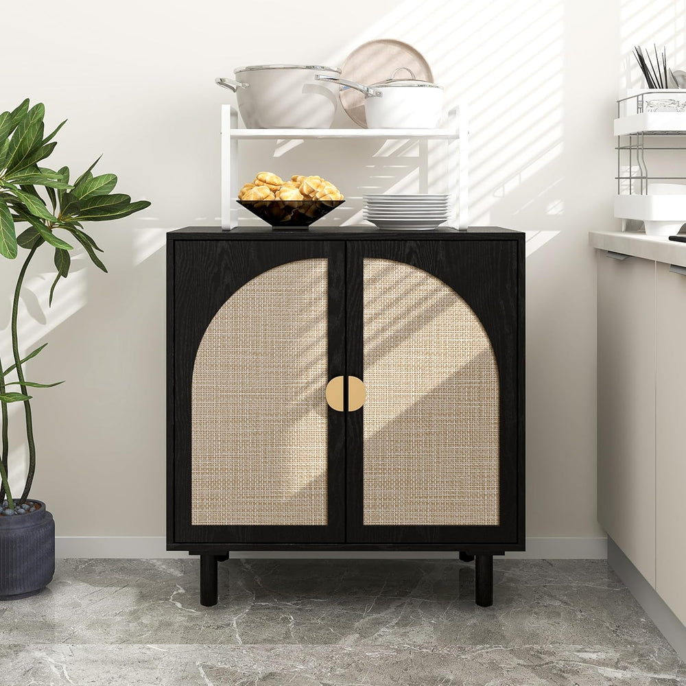 2 Doors Rattan Sideboard Cabinet– 31.5”L for Entryway/Living Room/Dining Cons...