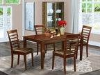East West Furniture CAML5-MAH-LC 5 Piece Dining Set Includes a Rectangle Dinner Table and 4 Faux Leather Kitchen Dining Chairs, 36x60 Inch, Mahogany