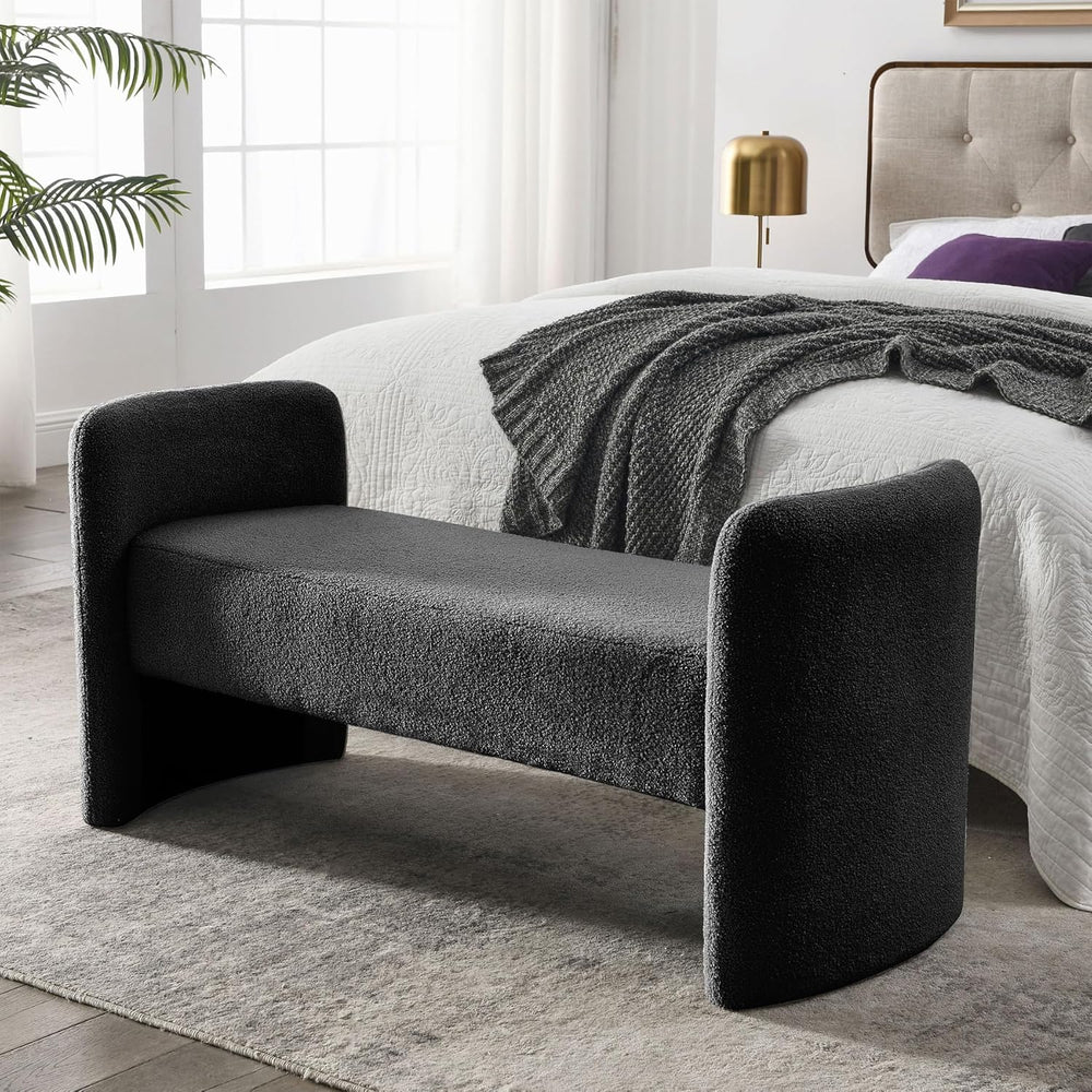 Teddy Ottoman Bench for Bedroom, 52" Upholstered End of Bed Bench for Li...