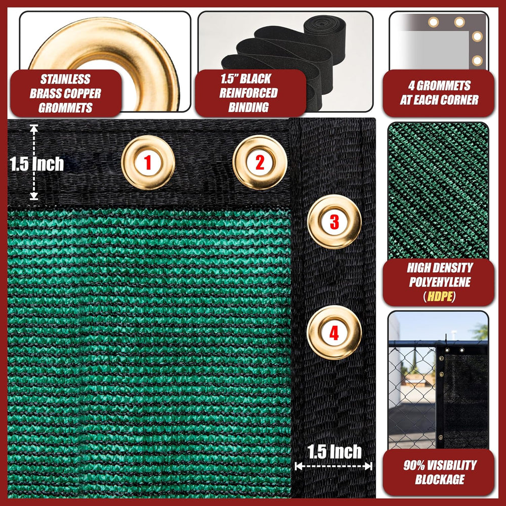Amgo 4' x 24' Fence Privacy Screen, Heavy Duty Mesh Outdoor & Bac...