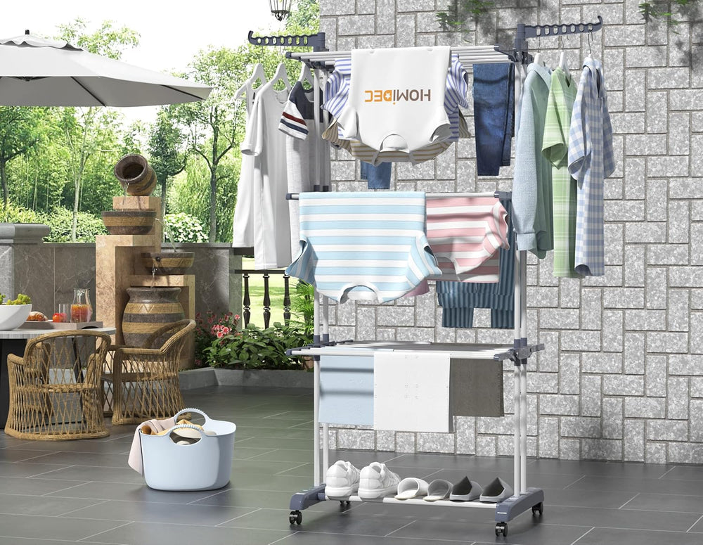 HOMIDEC Clothes Drying Rack, Oversized 4-Tier(67.7" High) Foldable Stain...