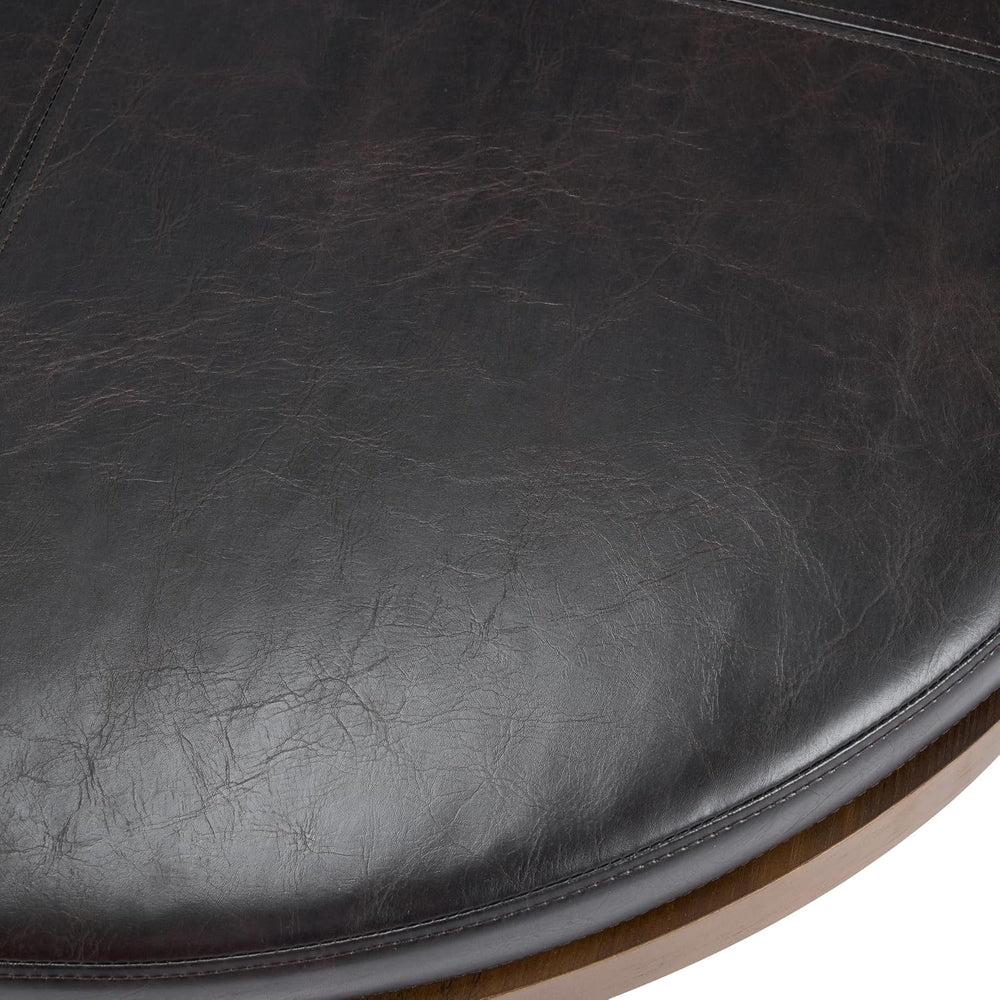 Christopher Knight Home Neapo Modern Round Ottoman Coffee Table, Faux Leather...