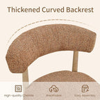 VKNOW Wooden Dining Chairs Set of 4, Modern Upholstered Dining Room Chairs with Rubberwood Legs and Curved Backrest, Fabric Kitchen Chairs for Farmhouse/Living Room/Dining Room, Orange