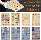 X-Large Jewelry Trays 8 Pack Stackable Velvet Jewelry Organizer Tray Earring Holder Organizer for Drawer Insert Dresser for Rings Studs