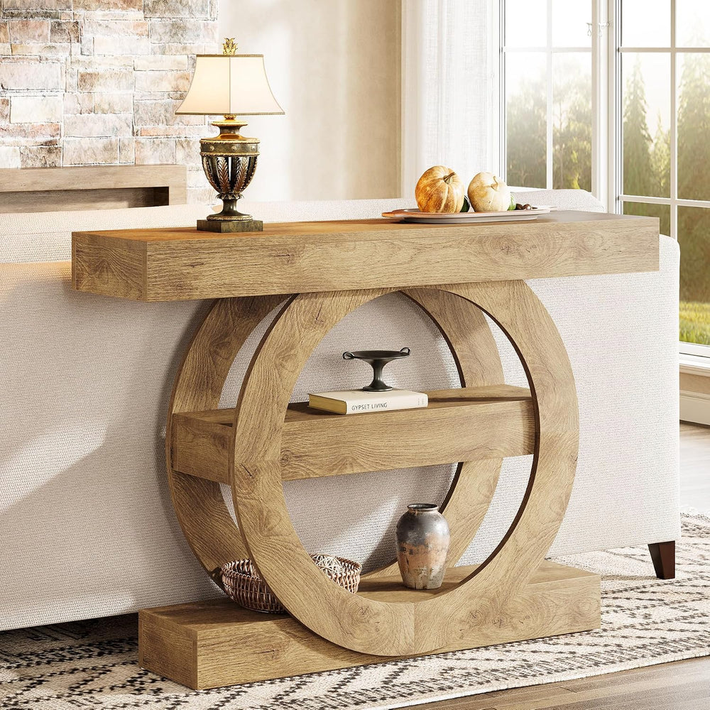 Tribesigns 41-Inch Entryway Table with Storage, 3-Tier Farmhouse Console Tabl...