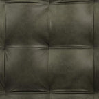 POLY & BARK Napa Ottoman - Full-Grain Leather Upholstered Ottoman with Feather-Down Topper - Couch for Living Room - Vintage Italian Leather in Olivine Green
