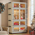 SunSettler Storage Cabinets with Lids, Stackable Storage with Wheels, Collapsible Storage with Doors, Home Office Dorm Organizer Essential