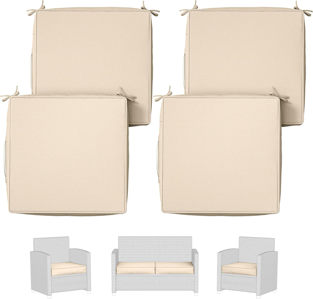 4 Set Outdoor Chair Cushions 22 X 22 X 4 Inches Patio Furniture Cushions Wate...