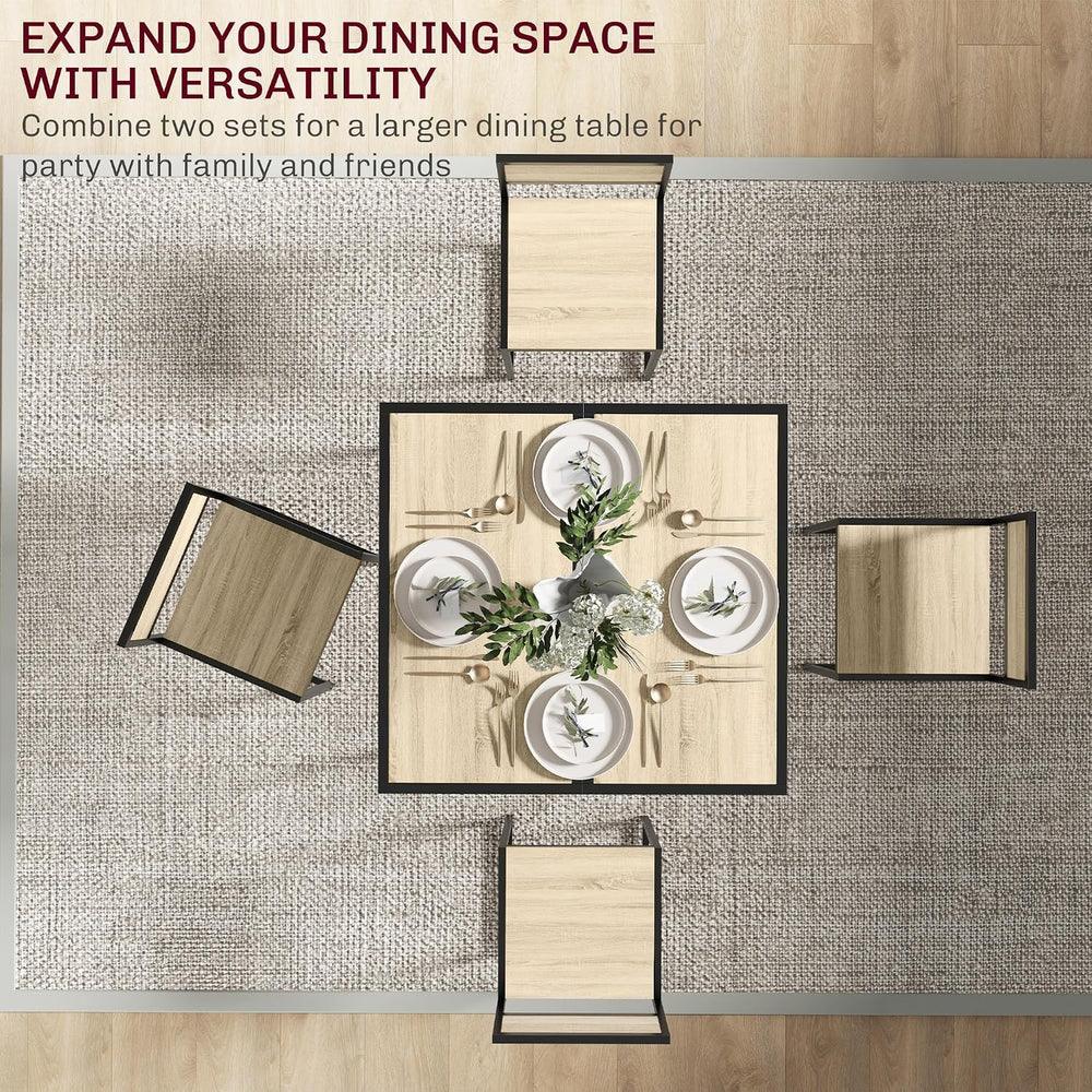 HOMCOM Small Dining Table Set for 2 Compact for Small Spaces, Oak