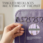Hanging Jewelry Organizer Storage with Hanger Metal Hooks Double-Sided Jewelry Holder- Wall Mount Holder for Earrings, Necklaces, Rings on Closet, Wall, Door, 1 piece, Large, Pink