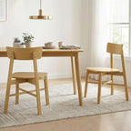 CHITA Soild Wood Dining Chairs Set of 4, Mid Century Modern Oak Wood Kitchen Chairs with Curved Backrest, Dining Room Chair for Kitchen, Restaurant