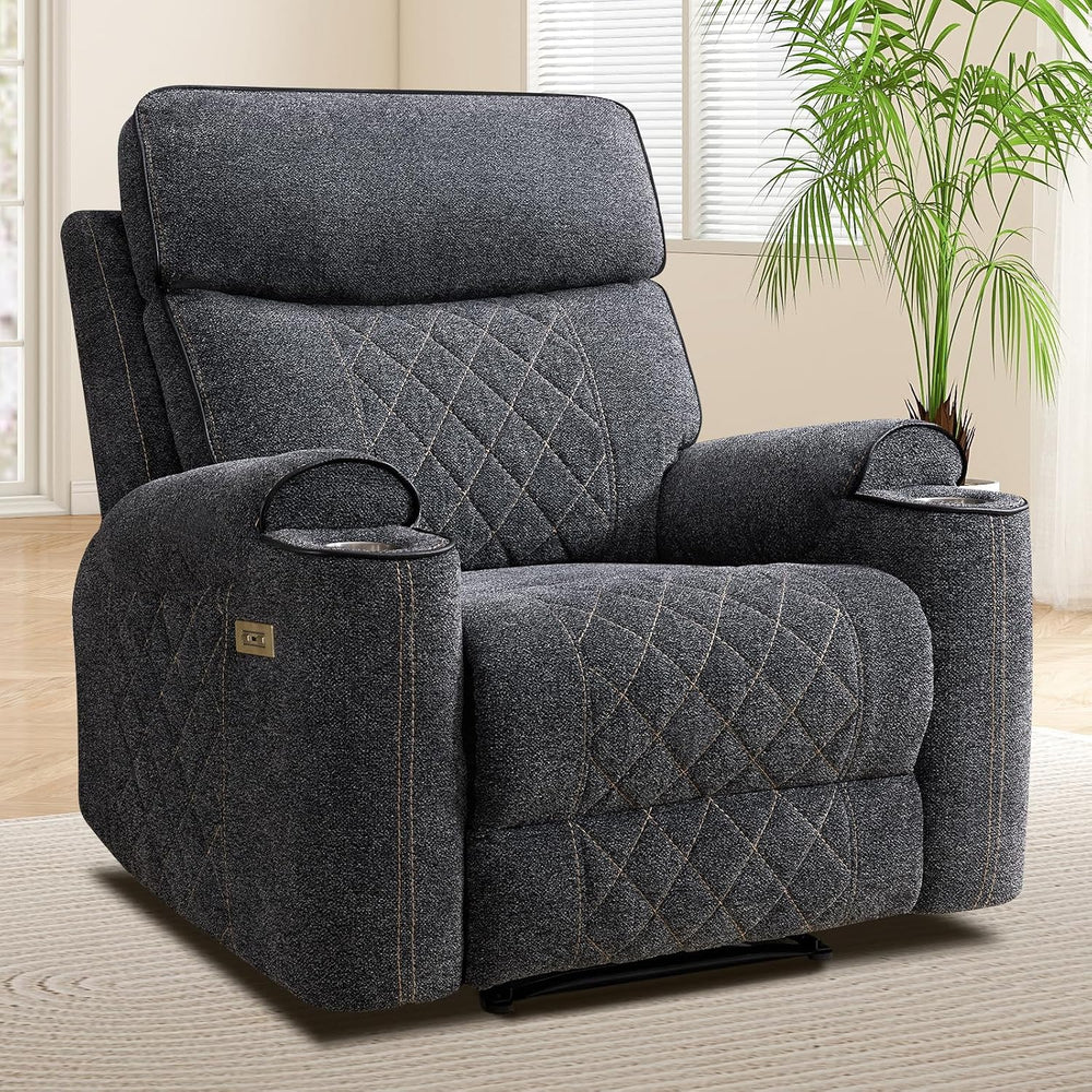 EBELLO Power Recliner Chair, Electric Fabric Reclining Sofa with Cup Holders,...