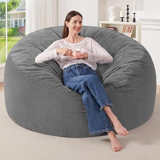 HABUTWAY 5FT Bean Bag Chair,Giant Bean Bag Chairs for Adults,Big Bean Bags wi...