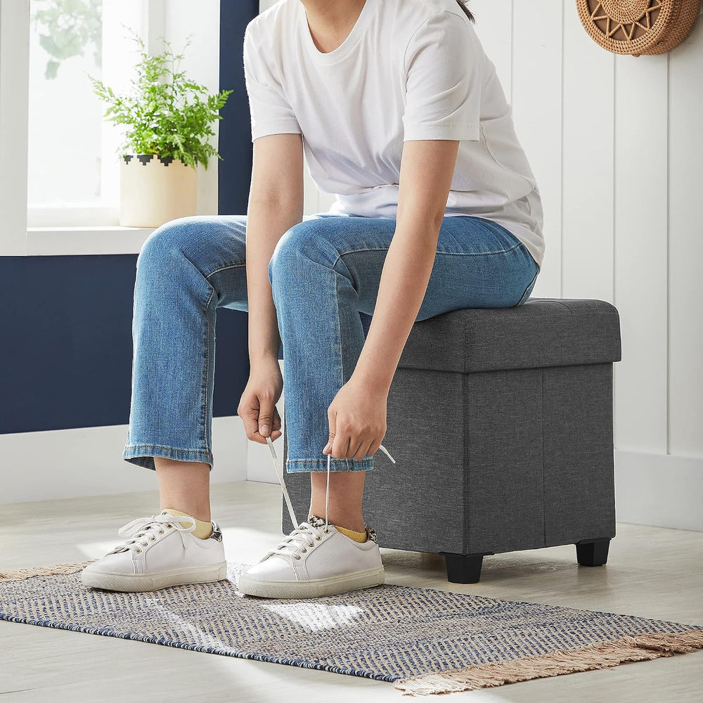 SONGMICS Storage Ottoman, Small Foot Rest, 15 x 15 x 15.7 Inches | Foot Stool...