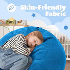 HABUTWAY 2 FT Bean Bag Chair,Giant Bean Bag Chairs,Big Bean Bags with Memory Foam Filled, Large Beanbag Chairs with Soft Corduroy Cover-Blue