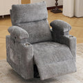 Electric Glider Rocker Recliner Chair with Massage and Heat Power Swivel Recliner Sofa with Adjustable Armrests and Headrest for Living Room