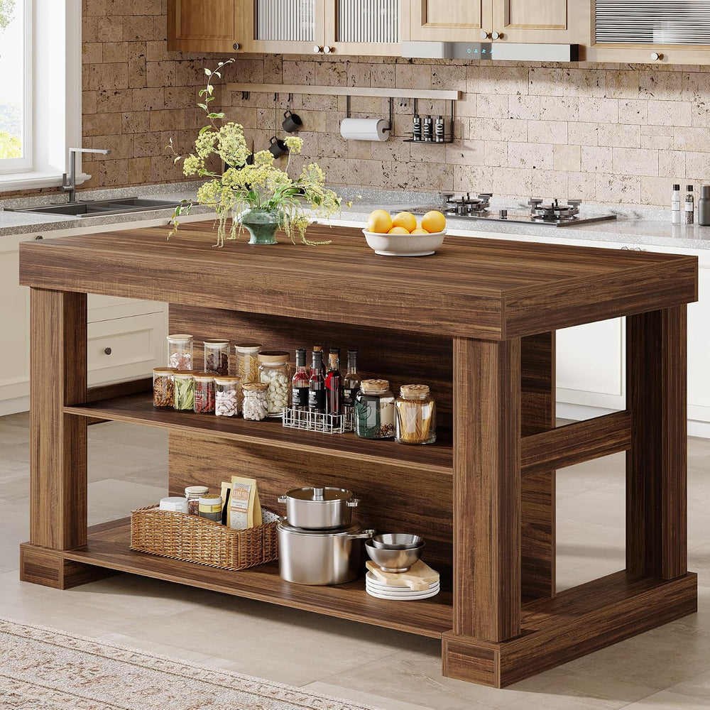 Tribesigns 55-Inch Dining Table for 6, Rectangular Counter Height Dining Tabl...
