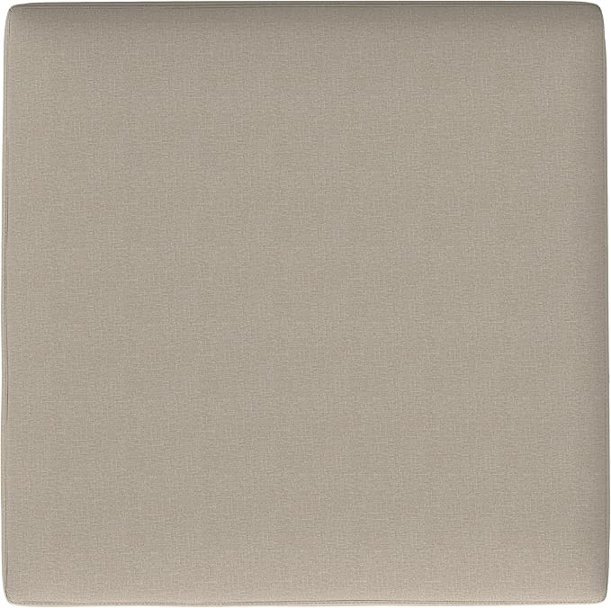 SIMPLIHOME Owen 40 inch Wide Mid Century Modern Square XL Coffee Table Storage Ottoman in Natural Polyester Fabric, Assembled, for The Living Room, Entryway and Family Room