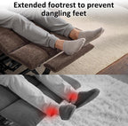 MCombo Power Lift Recliner Chair for Elderly, Fabric 7283 (Brown, Large) | Extra Extended Footrest, Cup Holders, USB Ports, Soft & Comfortable Fabric