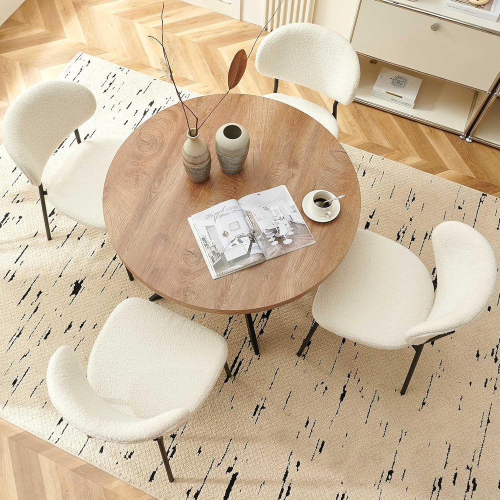 Homedot Boucle Dining Chairs Set of 4, Modern Fabric Upholstered Kitchen Side...