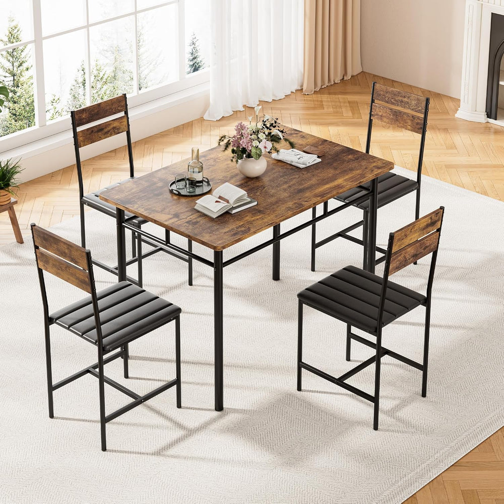 Kitchen Table Chairs Set of 4, 5-Piece Modern Dining Table Set | Kitchen Tabl...
