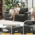 Hanherry 70" Sofa for Living Room, Modern Comfy Couch with Medium Firm Seat Cushion, Removable Cover,Wide Armrest,USB/Type-C Port,Chenille Fabric Couches for Small Space,Apartment