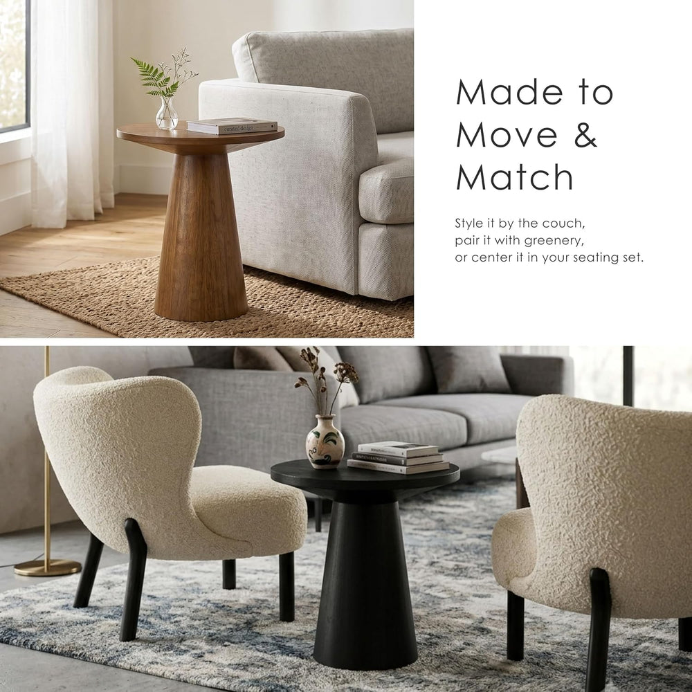 Furniture of America Lestara Modern Solid Wood 3-Piece Brown Round Coffee Tab...
