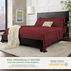 King Pillowcases by Pure Bamboo, Genuine 100% Organic Viscose Derived from Bamboo, Luxuriously Soft & Cooling, Double Stitching, Envelope Closure (2 King Pillowcases, Merlot)