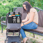 Bedside Caddy Organizer - Bed Organizer Caddy for Remotes Control Phone Glasses Magazines Tablets Accessories - Wheelchair Bag for Hospital Home Office Dorm Room (4 pocket)