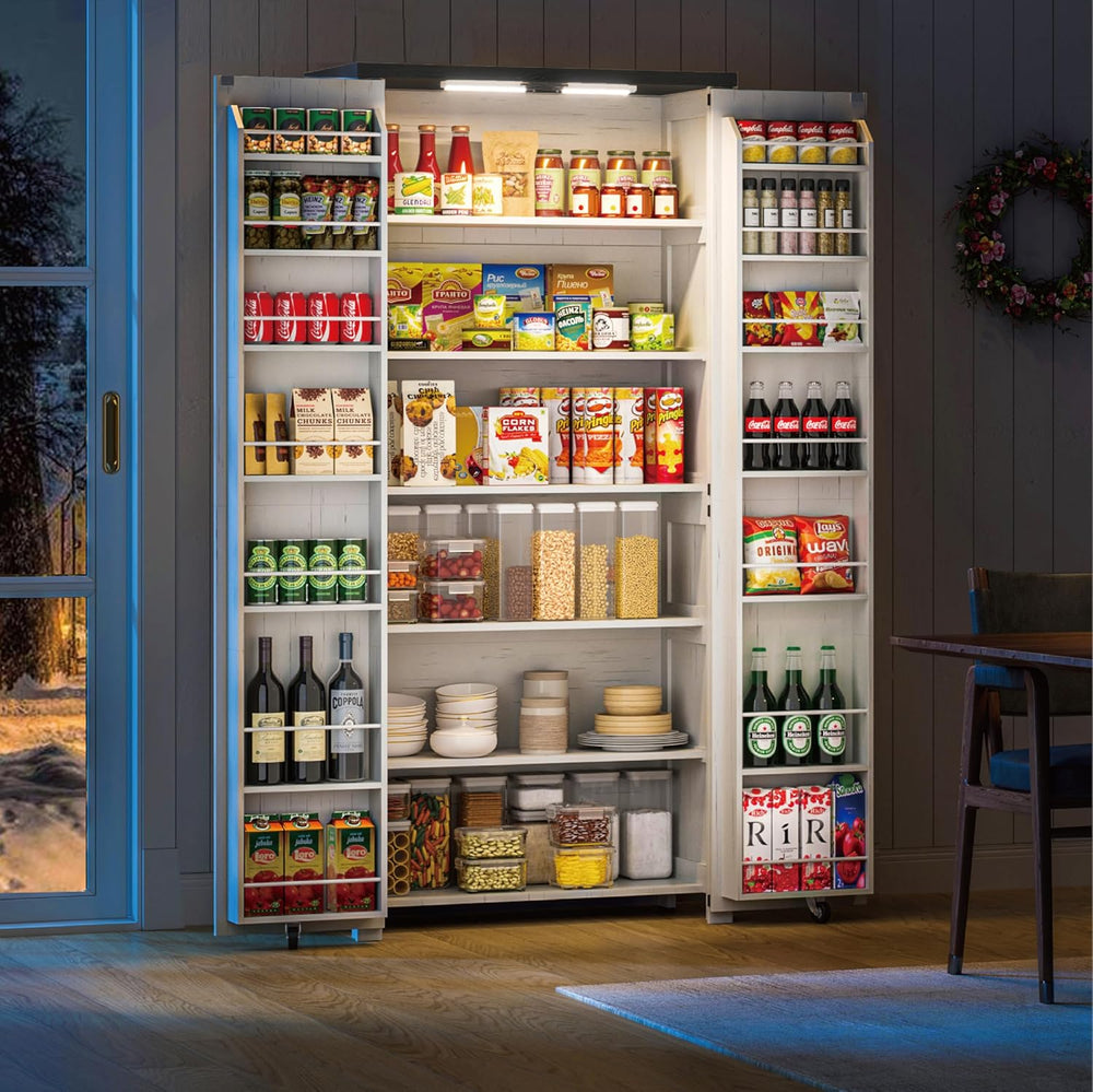 Furnaza Farmhouse 72" H Kitchen Pantry Cabinet with Adjustable Shelves |...