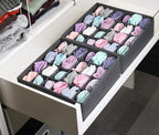 Simple Houseware 2 Pack Closet Sock Organizer, 24 Cell Drawer Divider, Dark Gray