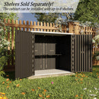HOMSPARK Outdoor Storage Shed Weather Resistance, Patio Storage Cabinet Lockable Resin Tool Shed for Storage of Bike, Trash Cans, Garden Tools (Black, 40 Cu.ft)
