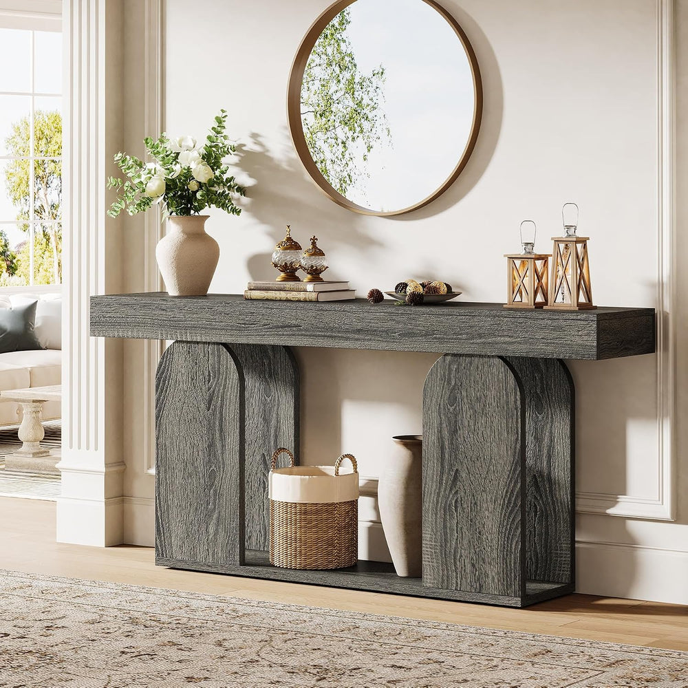 Tribesigns 70.9-Inch Extra Long Sofa Table, Farmhouse Console Tables with Woo...