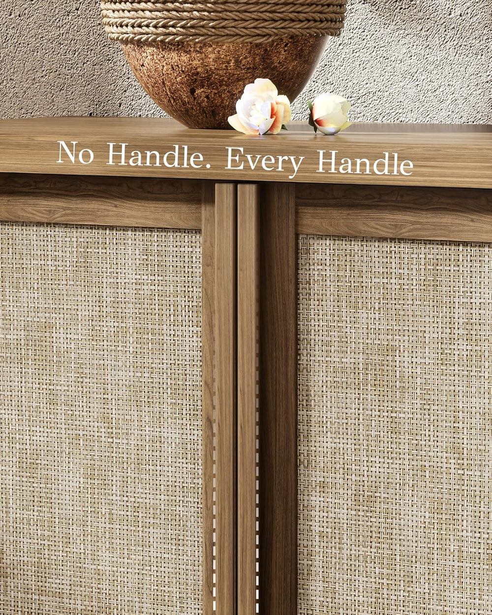 Yechen Buffet Cabinet with Storage, 63" Wide Sideboard with Solid Wood H...