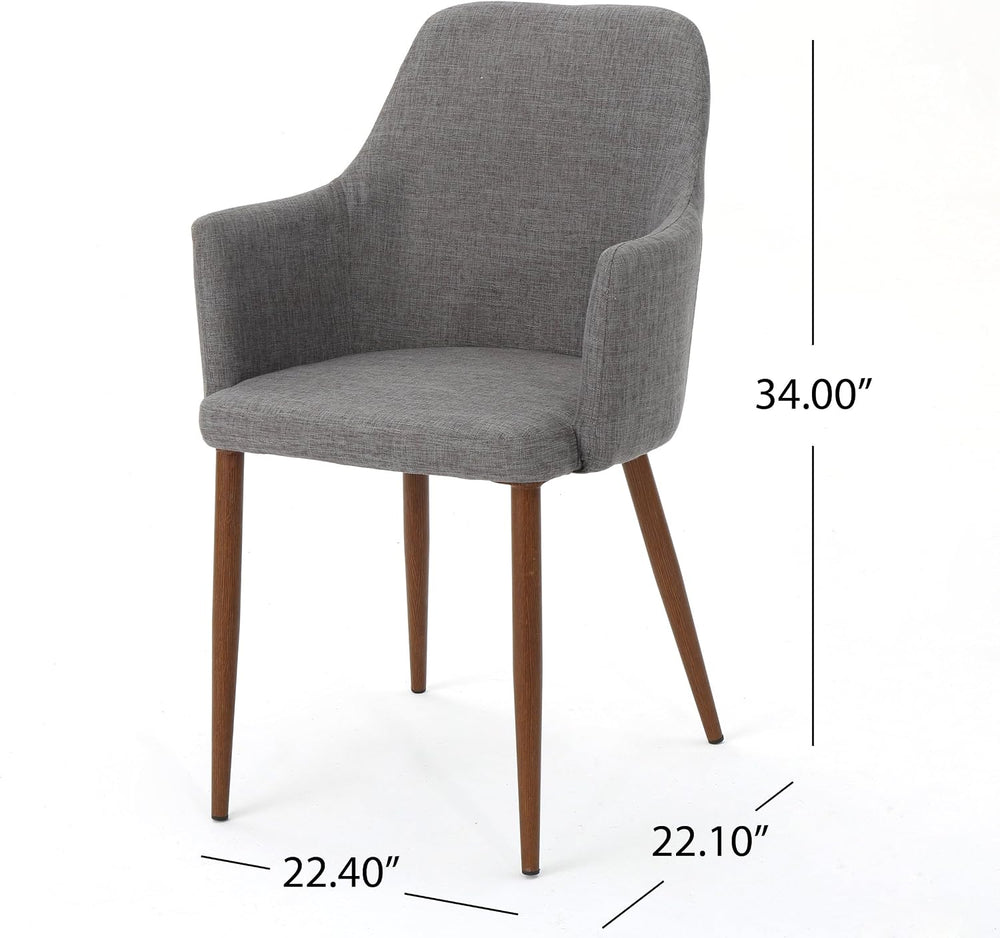 Christopher Knight Home Zeila Mid-Century Modern Fabric Dining Chair with Woo...