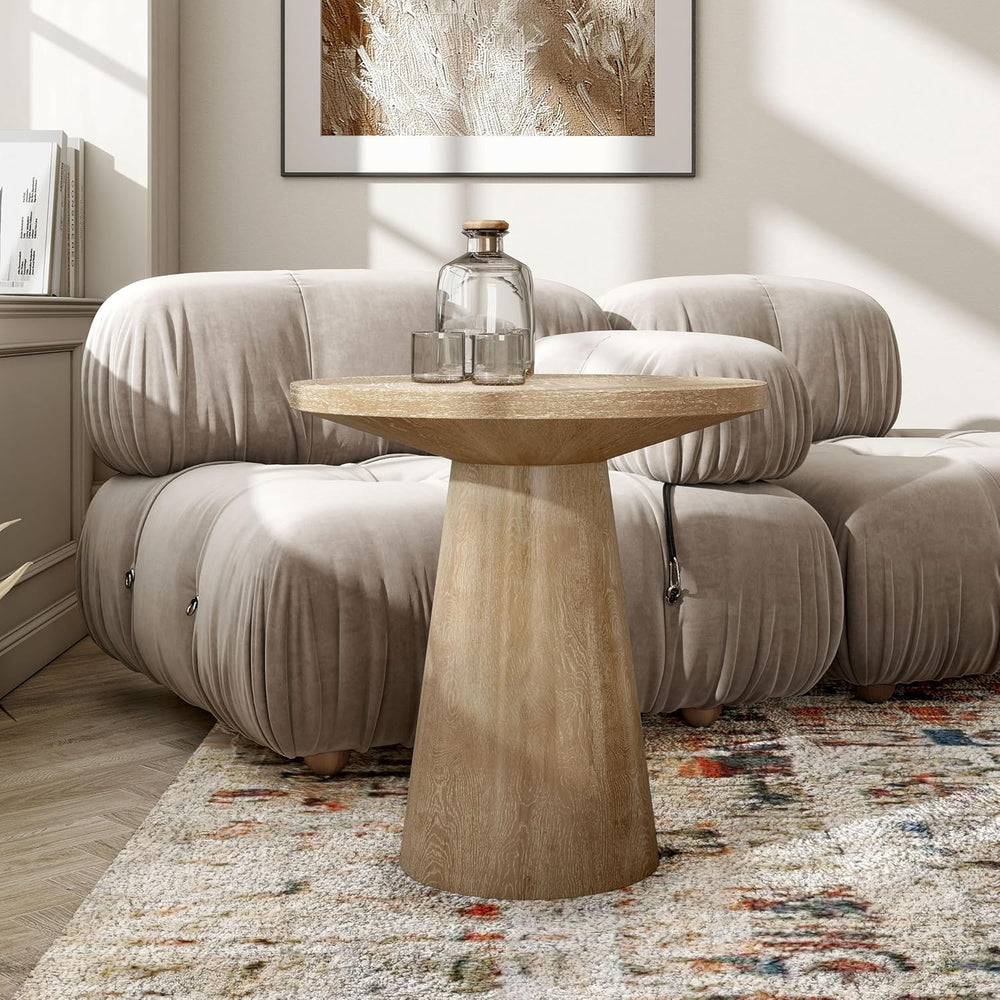Furniture of America Crambel Modern Solid Rubberwood 20-inch Round End Table ...