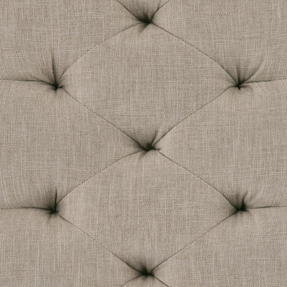 SIMPLIHOME Waverly Tufted Ottoman Bench - 48 inch Wide Upholstered Linen Look...
