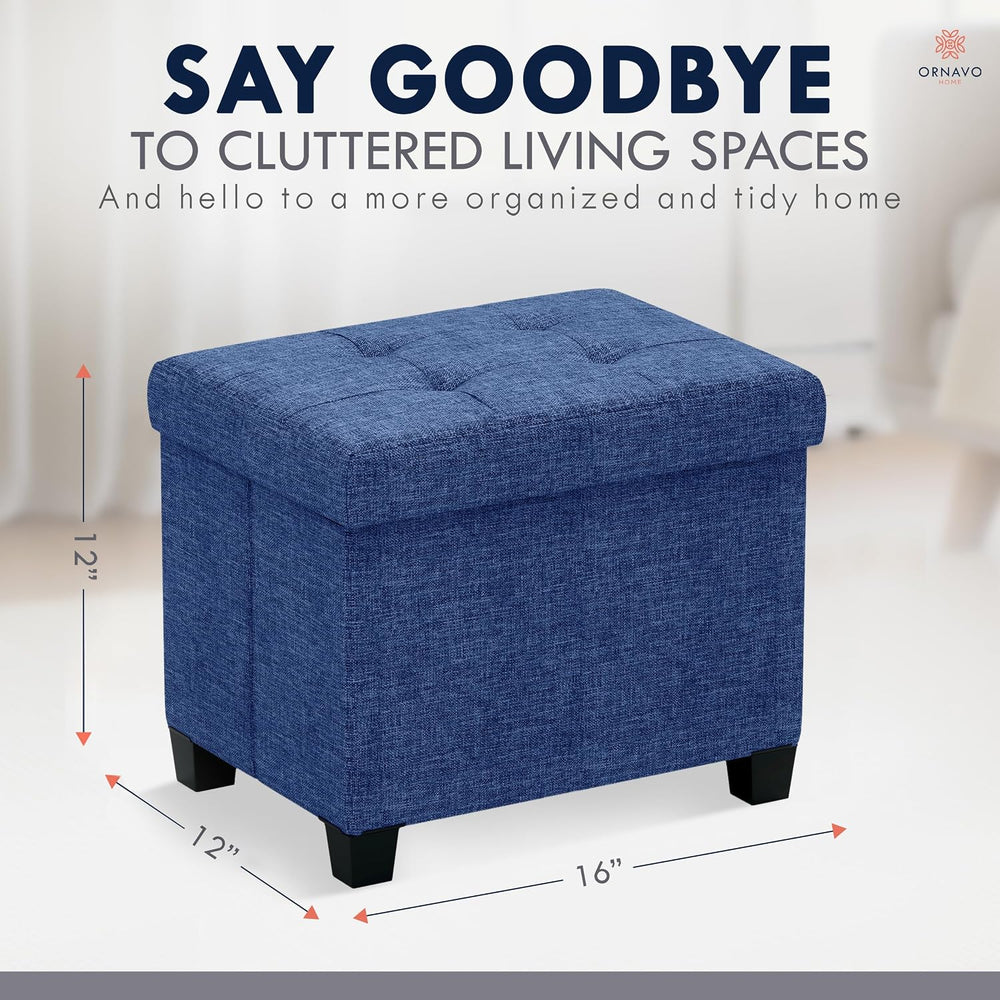 Ornavo Home Storage Ottoman Small Rectangle Ottoman with Legs, Foot Rest Stoo...