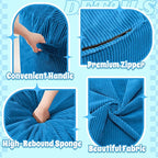 HABUTWAY 5FT Bean Bag Chair,Giant Bean Bag Chairs for Adults,Big Bean Bags with Memory Foam Filled, Large Beanbag Chairs with Soft Corduroy Cover-Blue