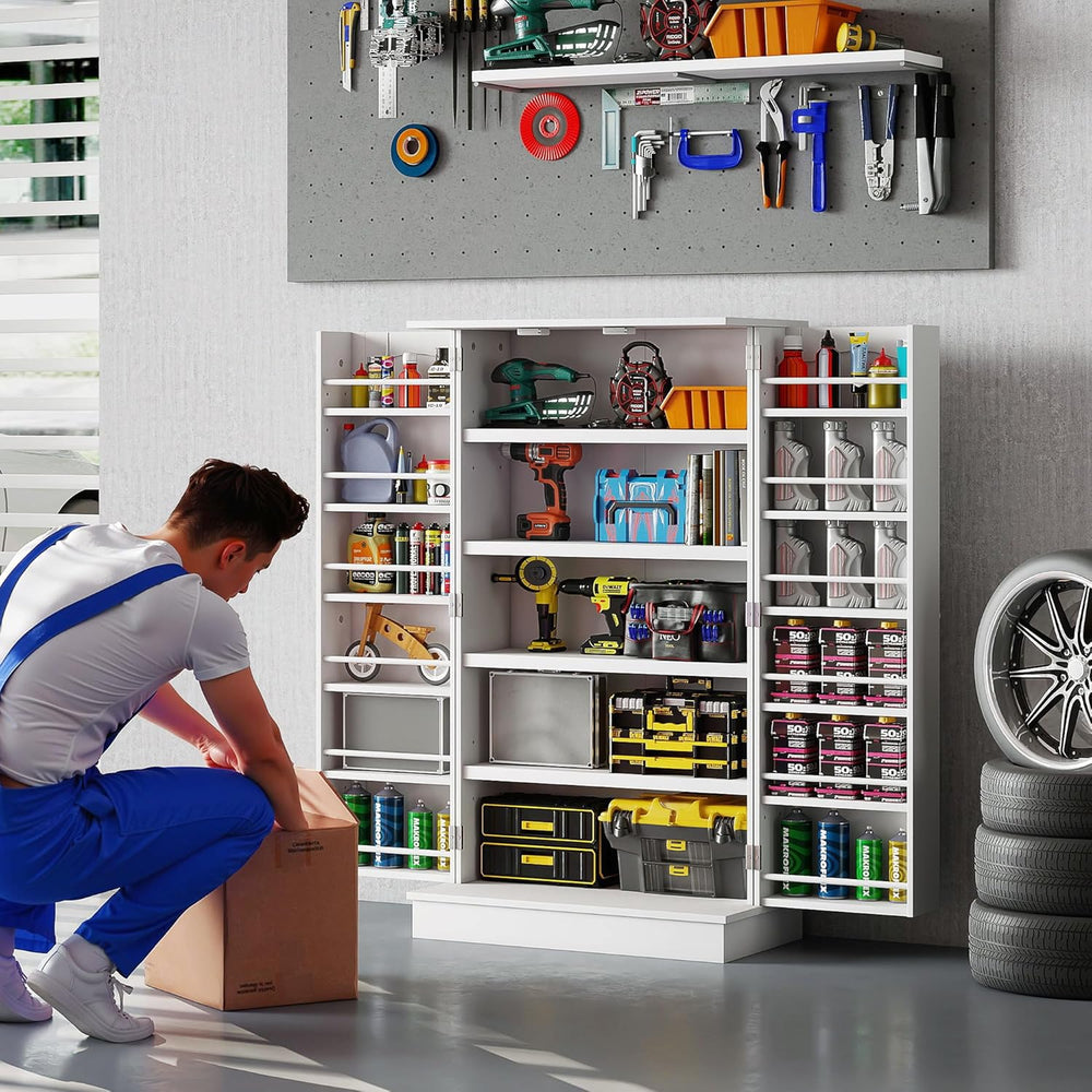 HOMCOM 41" Kitchen Pantry Storage Cabinet, Freestanding Kitchen Cabinet ...