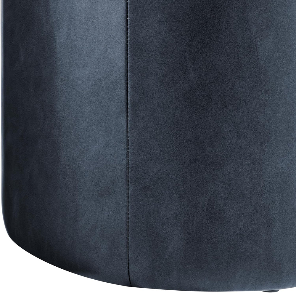 Studio Living® 19” Wentworth Ottoman Round Faux Leather Bench, Stationary Ott...