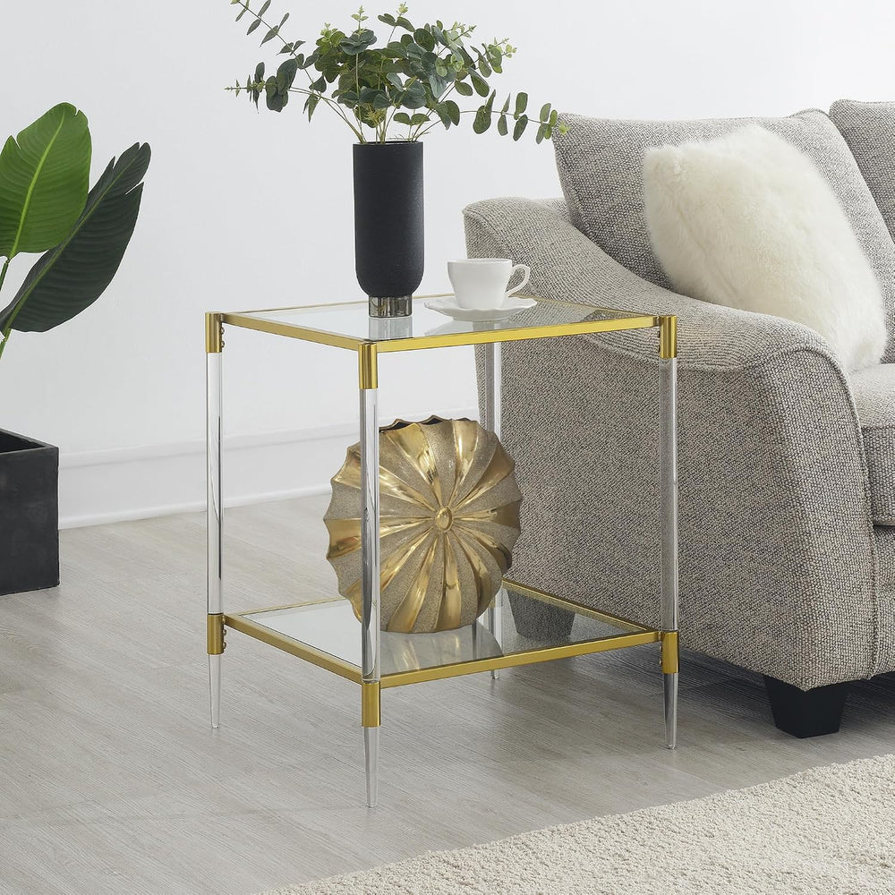 Convenience Concepts Royal Crest Acrylic Glass Square End Table 20.25" -...