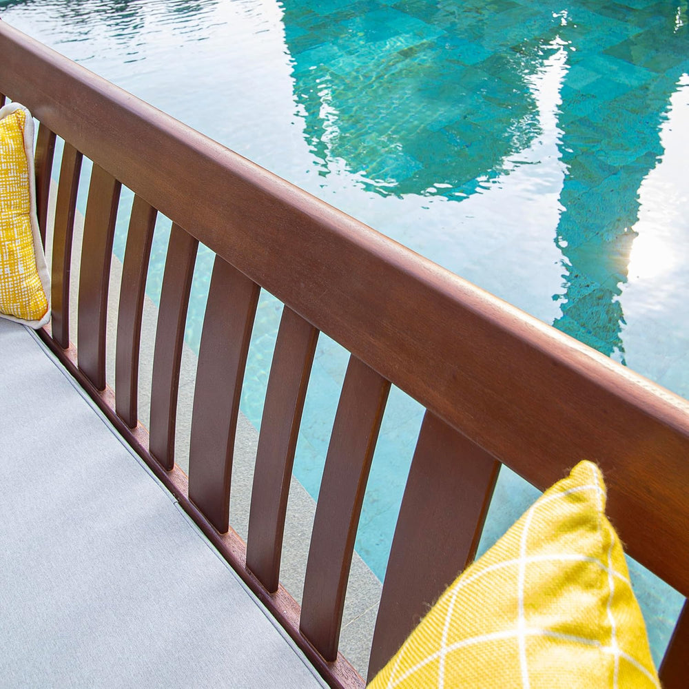 Cambridge Casual Solid Wood Como Daybed, 3-Seater Patio Sofa Bed with Removab...